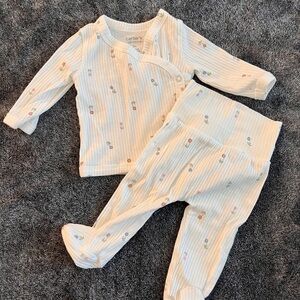 Carter's White Baby Pj’s with Floral Accents